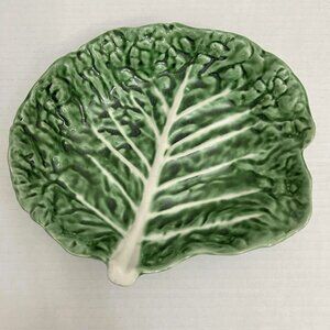 Vintage Bordallo Pinheiro Cabbage Salad Plate Portugal Hand Painted